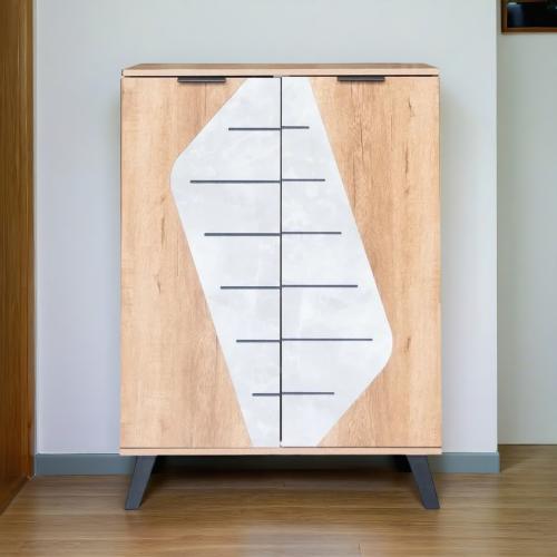 خزانة أحذية خشب ماليزي بابين 5 مستويات , خشبي ورصا...