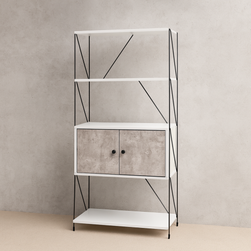 رفوف تنظيم مودرن - ابيض ورمادي