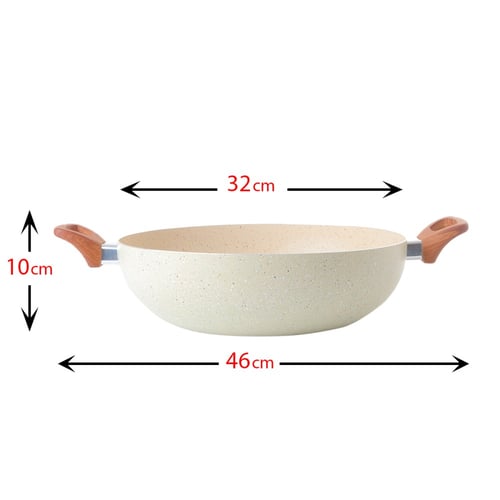 مقلاة جرانيت بغطاء زجاج