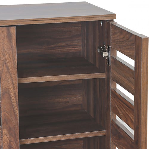 خزانة أحذيه 4 ارفف خشب ماليزي عالي الجودة لون بني