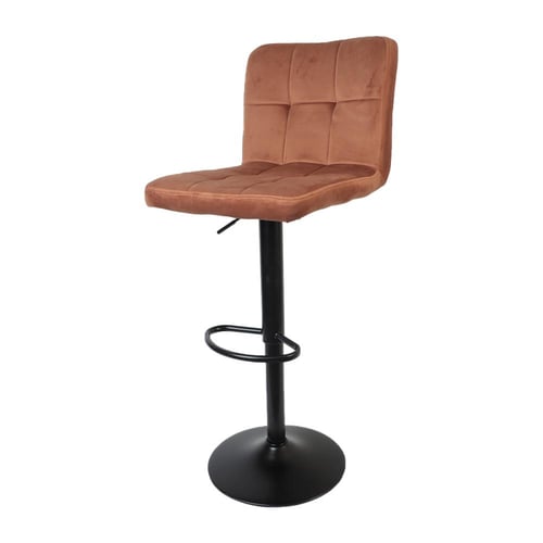 كرسي بار مرتفع مخمل قابل للدوران والتعديل 112 سم