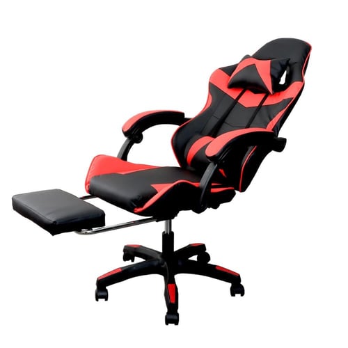 كرسي جلوس القيمنق مع عجلات متحركة - لون احمر