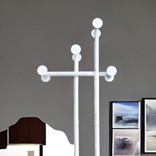 علاق ملابس معدن 170 سم بقاعدة - لون ابيض