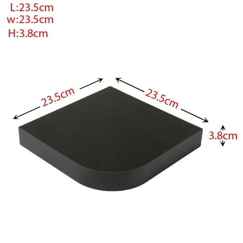 رف خشب زاوية مقوس لون اسود مقاس 23*23 سم A_08_1