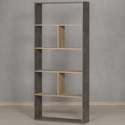 وحدة رفوف مفتوحة 5 دور , خشب ماليزي لون رمادي مع خ...