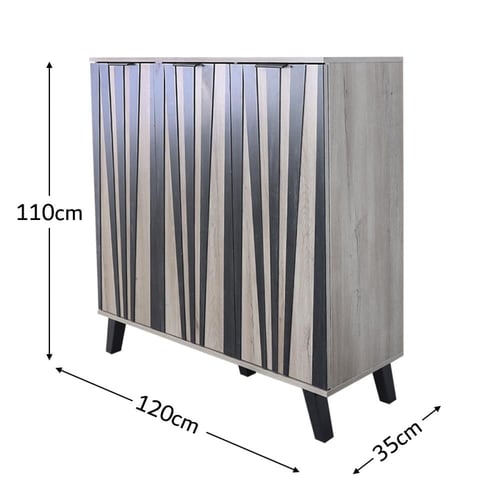 دولاب تخزين أحذية خشب ماليزي 3 أبواب 5 أدوار – تصم...