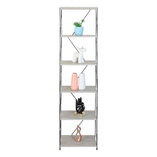 وحدة رفوف خشب ماليزي 6 ادوار متعددة الإستخدام رماد...