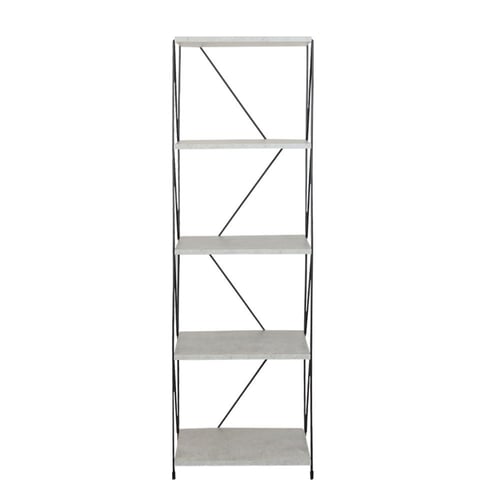 وحدة رفوف خشب ماليزي 5 ادوار متعددة الإستخدام رماد...