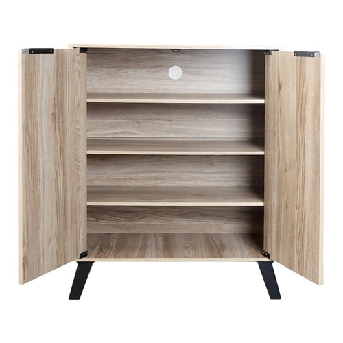 خزانة احذية بابين خشب ماليزي 4 أدوار للتخزين - لون...