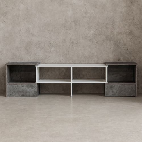 طاوله تلفزيون خشب مع أدراج متحركة 160 سم - لون رما...