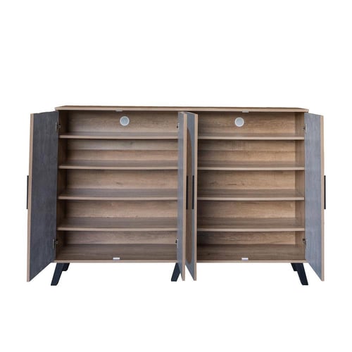 خزانة أحذية 4 أبواب خشب ماليزي 160 سم – خشبي مع رم...