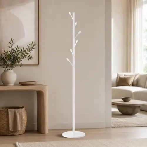 علاقة ملابس أرضية معدن ورخام – أبيض – 35×188 سم