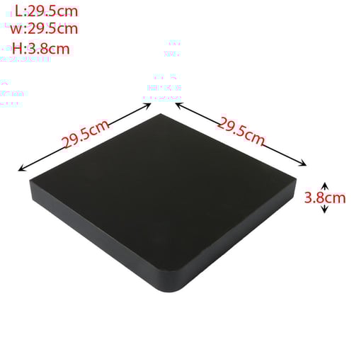 رف زاوية جداري خشبي مربع لون أسود مقاس 29*29 سم