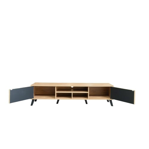 طاولة تلفزيون خشب ماليزي 180 سم - بيج واسود