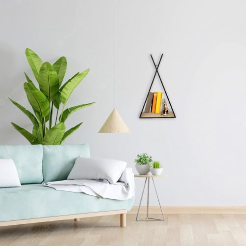 رف ديكور للحائط شكل مثلث أسود