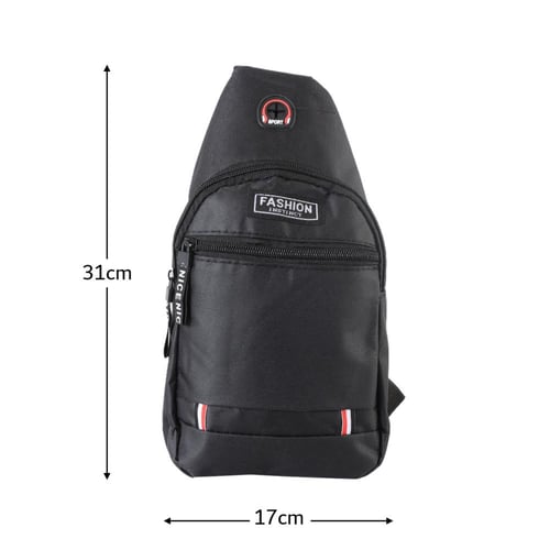 شنطه كتف رجالية FASHION INSTINCT قماش مع منفذ سماع...