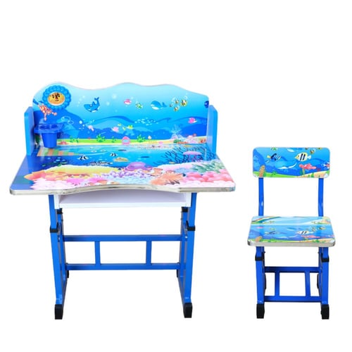 طاولة دراسية تعليمية للاولاد مع كرسي مصممة برسومات...