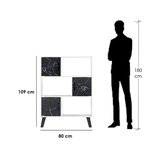 خزانة تنظيم كتب خشب ماليزي مقسمة ثلاث أرفف مع ادرا...
