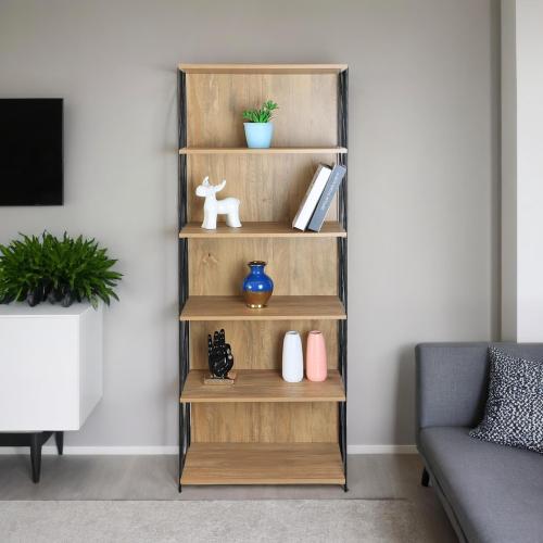 وحدة رفوف خشب ماليزي 6 ادوار متعددة الإستخدام خشبي