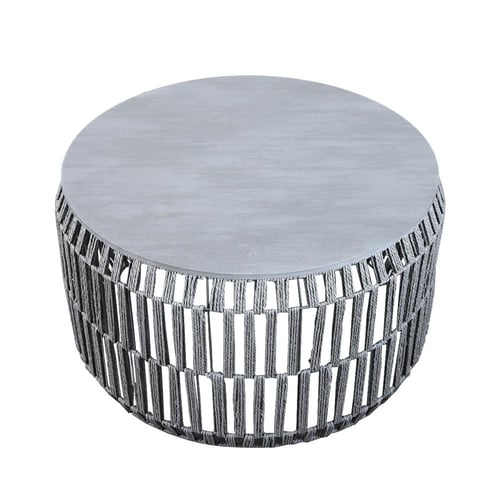 طقم طاولات وسط خشبية أنيقة للمجالس – 5 قطع بلون رم...