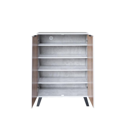 خزانة أحذية خشب ماليزي 2 باب 5 طبقات تنظيم , رصاصي...