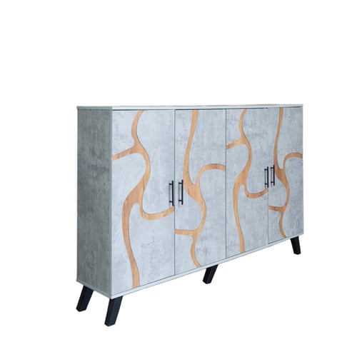 خزانة أحذية خشب ماليزي 2 قسم 5 أدوار - رمادي فاتح...