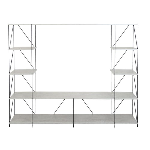 وحدة تلفزيون خشب ماليزي 3 أدوار لون رمادي