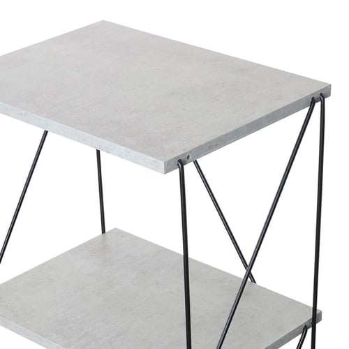 وحدة رفوف خشب ماليزي 4 ادوار متعددة الإستخدام رماد...