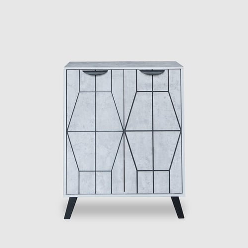 خزانة أحذية بابين خشب ماليزي | بابين | لون رمادي