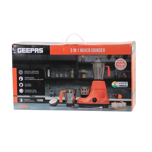 خلاط ومطحنة 3 في 1 جيباس متعدد الإستخدام 750 واط