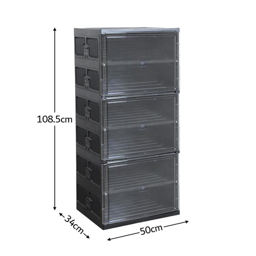 جزامة احذية بلاستيك بغطاء 6 ادوار - اسود