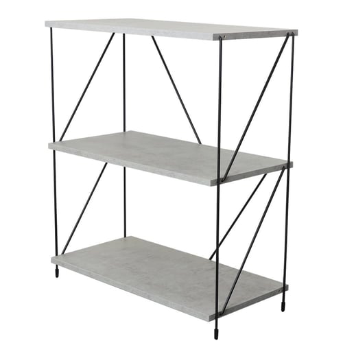 وحدة رفوف خشب ماليزي 3 ادوار متعددة الإستخدام رماد...