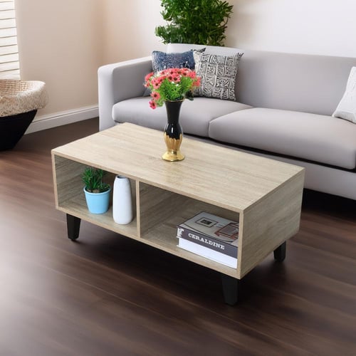 طاولة قهوة خشبية لون بيج