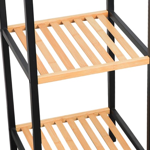 ستاند رفوف خشب 3 أدوار بقاعدة معدن