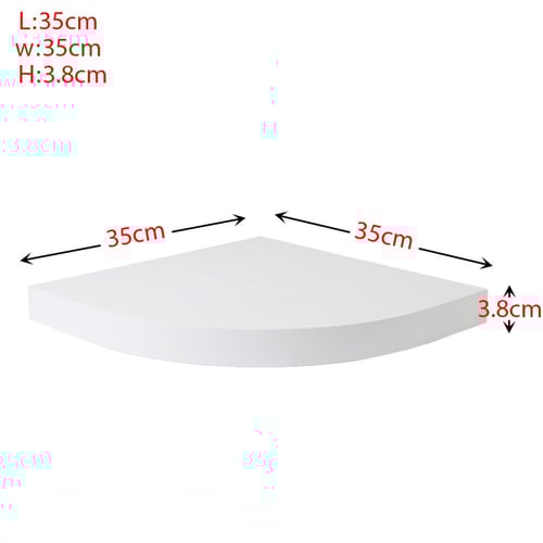 أرفف جدارية خشب زاوية لون ابيض مقاس 35*35 سم
