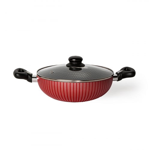 مقلى النحله غير لاصق غطاء زجاج 24سم A_08_3