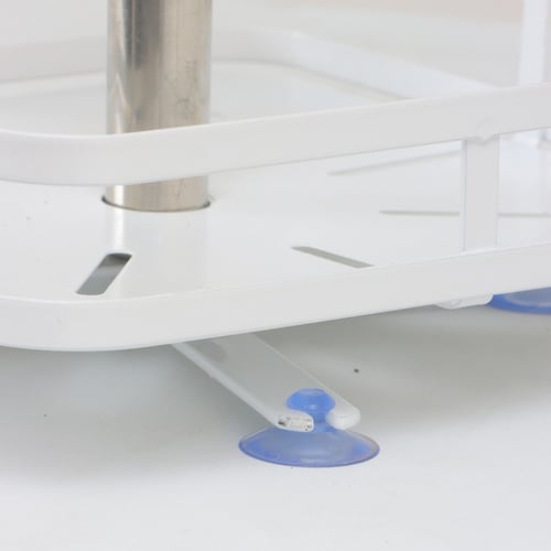 رفوف تنظيم حديد مربعة دورين لون أبيض