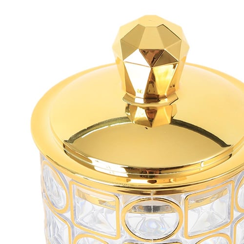 علب اكريليك لتخزين السكر والشاي - شفاف بغطاء ذهبي