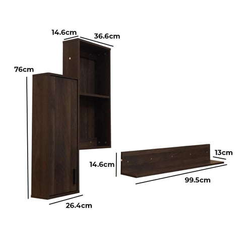 طاولة تلفزيون بني 160 سم مع ارفف خشب