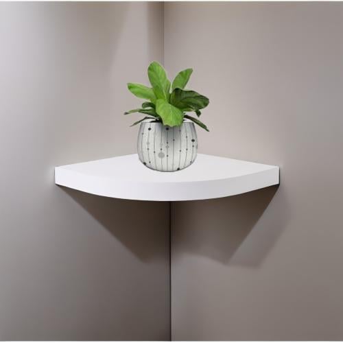 أرفف جدارية خشب زاوية لون ابيض مقاس 35*35 سم