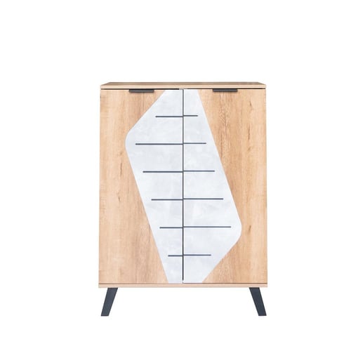 خزانة أحذية خشب ماليزي بابين 5 مستويات , خشبي ورصا...