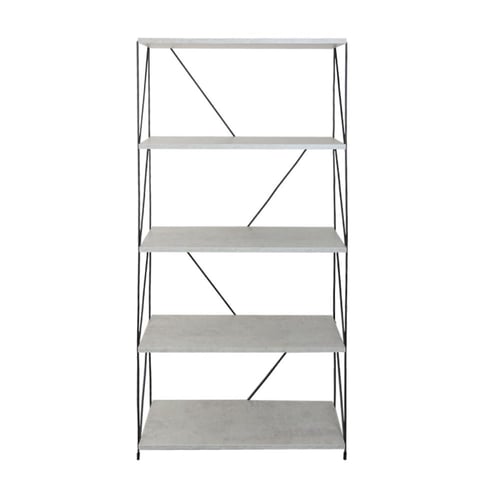 وحدة رفوف خشب ماليزي 5 ادوار متعددة الإستخدام رماد...