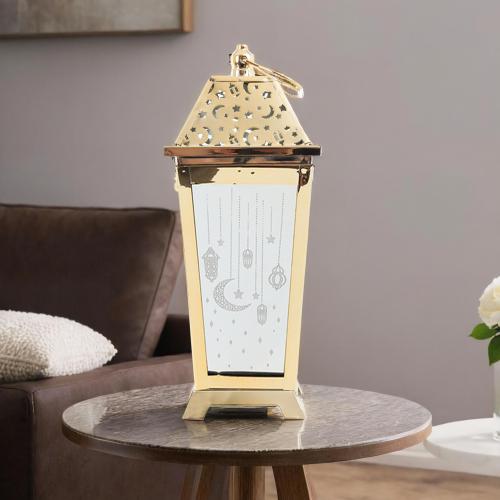 فانوس رمضان مزخرف لون ذهبي -G-K-03-2