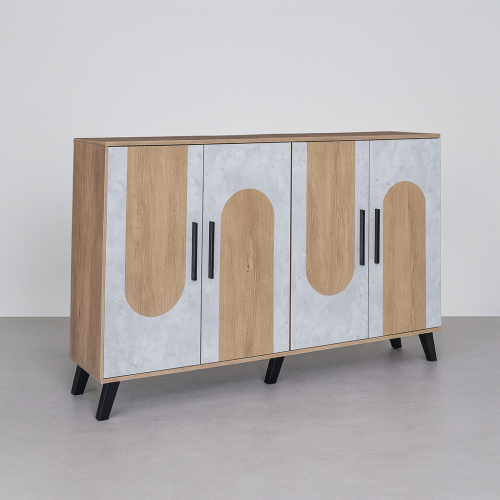 خزانة أحذية 4 أبواب خشب ماليزي 160 سم – خشبي مع رم...