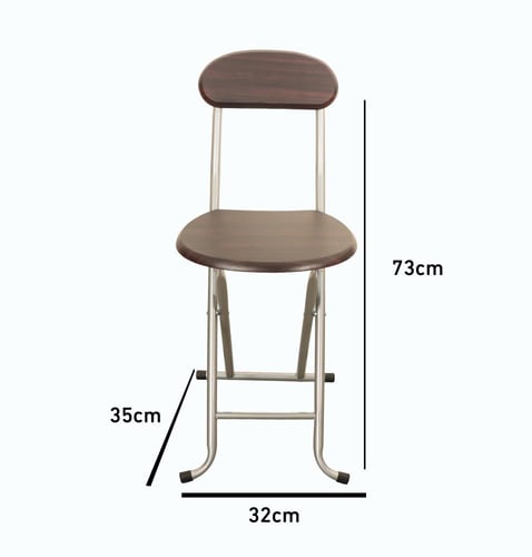 كرسي جلوس قابل للطي مع مسند ظهر – لون بني