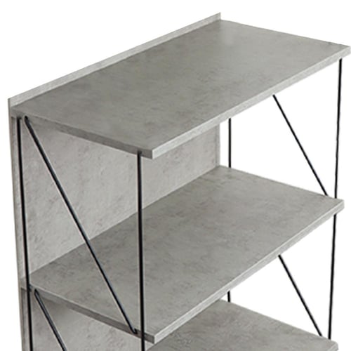 وحدة رفوف خشب ماليزي 6 ادوار متعددة الإستخدام رماد...