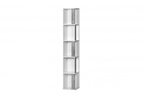 وحدة تخزين زاوية 6 رفوف لون أبيض ورمادي
