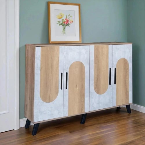 خزانة أحذية 4 أبواب خشب ماليزي 160 سم – خشبي مع رم...