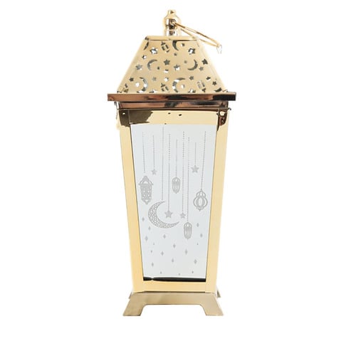 فانوس رمضان مزخرف لون ذهبي -G-K-03-2