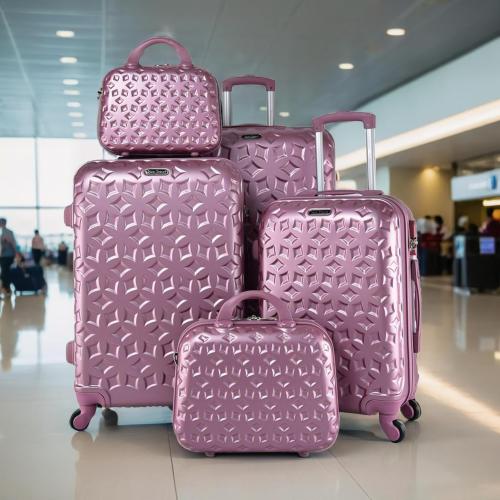 شنط السفر 5 قطع ماركة نيو ترافيل بعجلات دوارة - عد...